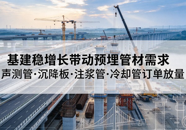慈利基建稳增长带动预埋监测管材需求，声测管、沉降板、注浆管订单持续放量